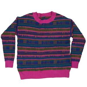90's Multicolor Vintage Inspired Chunky Knit Grandpacore Sweater Size M
